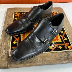 To Boot NY Black Leather Double Monk Strap-  very little wear. Plastic soles